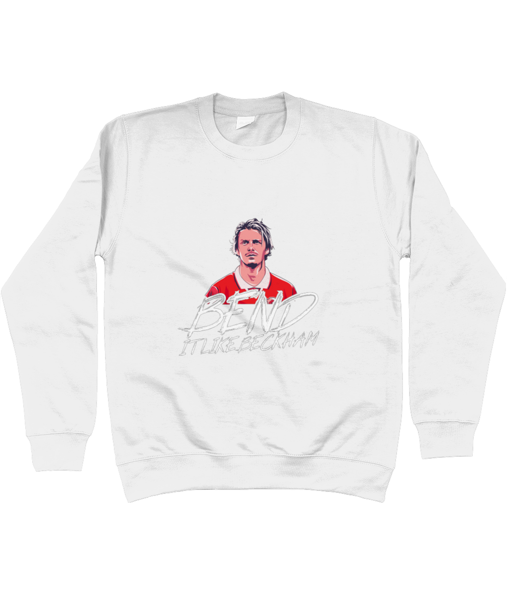 Bend It Like Beckham Manchester United Unisex Jumper - Cozy unisex jumper featuring Manchester United tribute to football legend David Beckham