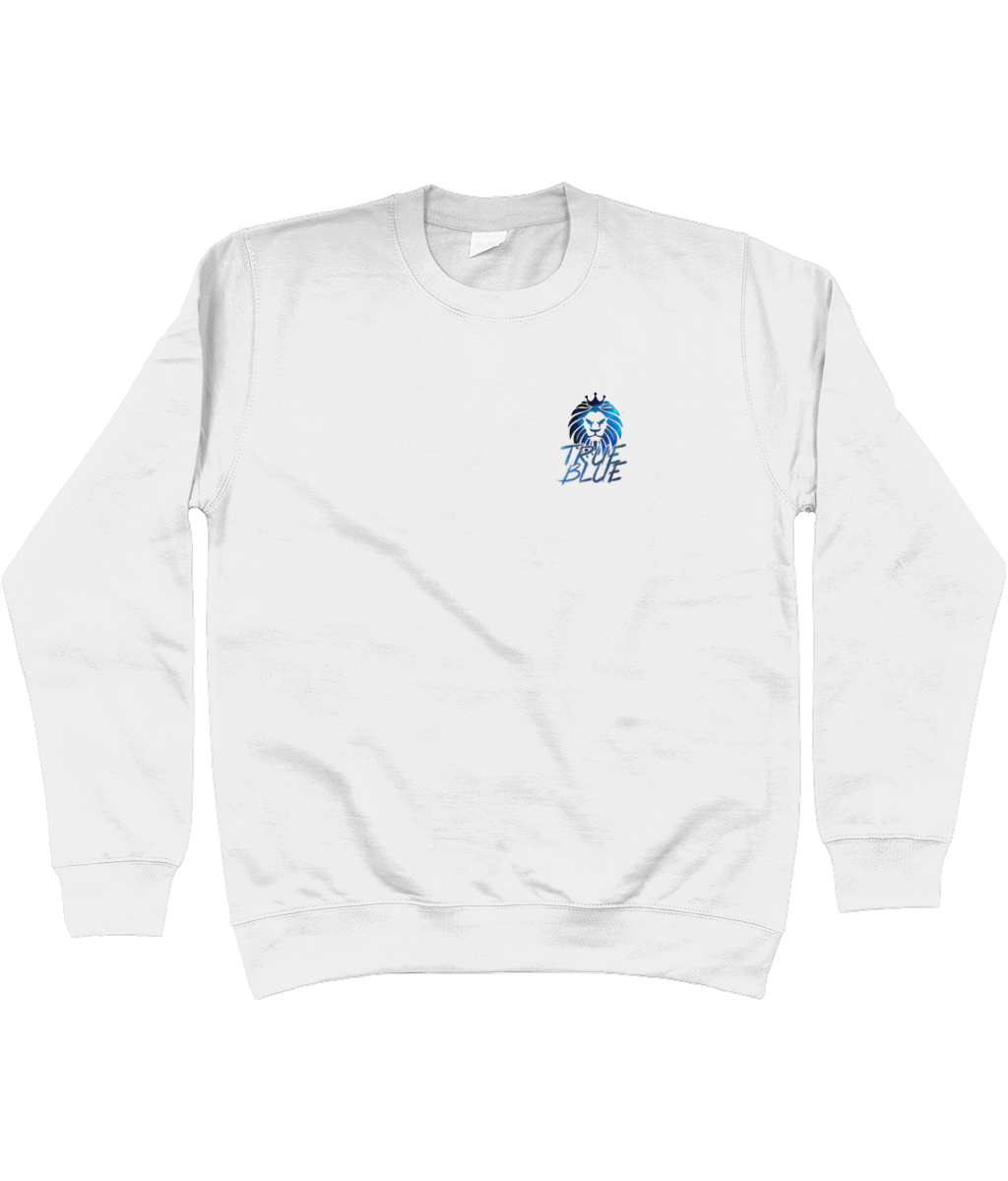 Chelsea jumper featuring a bold True Blue chest design, perfect for passionate supporters, displayed on a clean background.