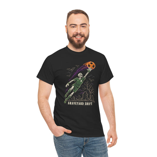 Graveyard Shift Halloween Football T-Shirt