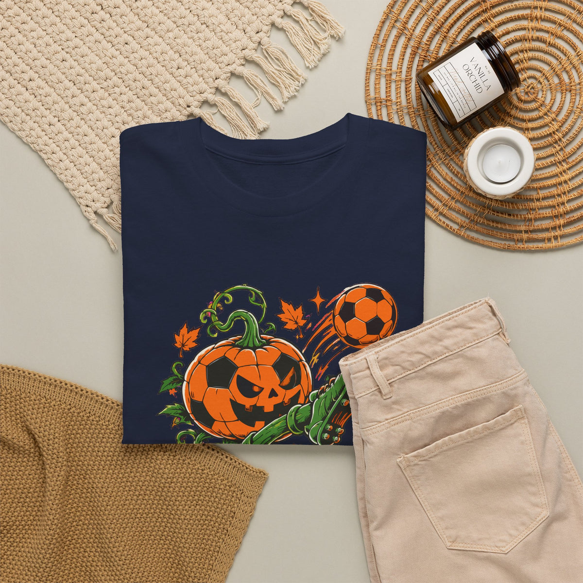 Pumpkin Playmaker Halloween Football T-Shirt