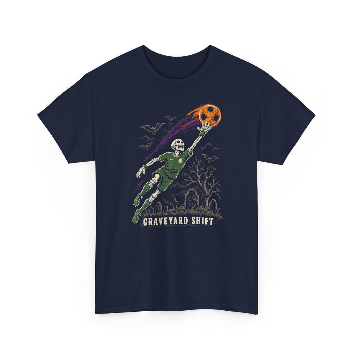 Graveyard Shift Halloween Football T-Shirt
