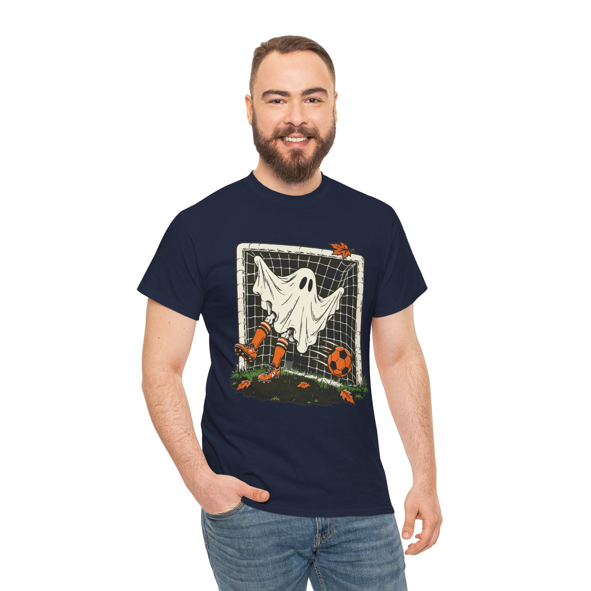 Ghost in the Goal Halloween Football T-Shirt