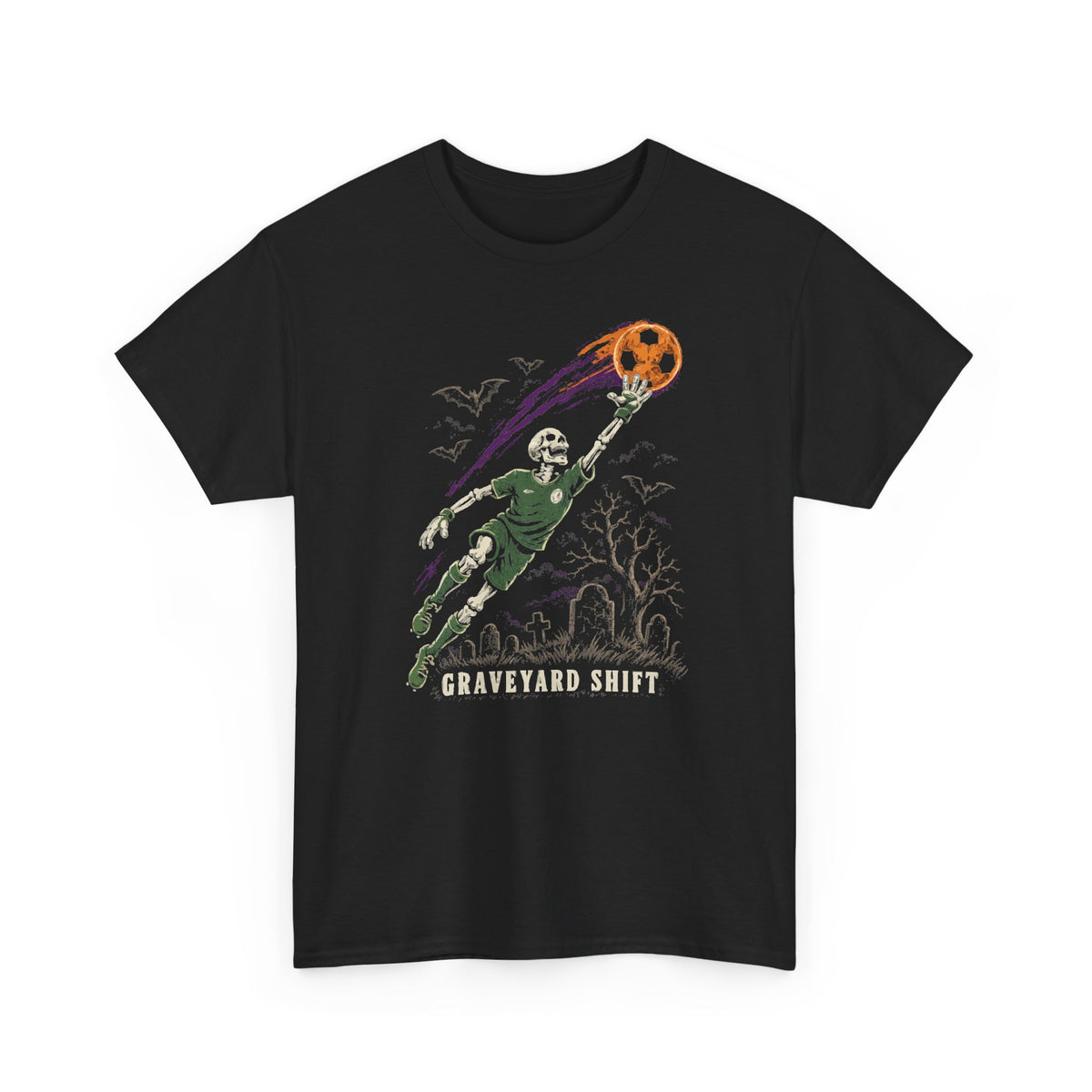 Graveyard Shift Halloween Football T-Shirt